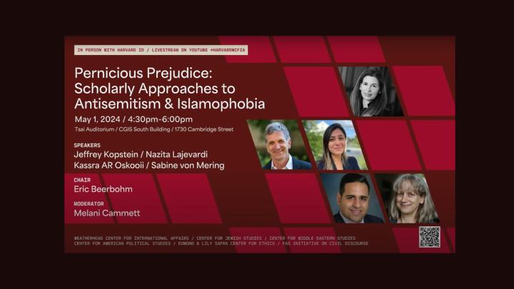 Event advertisement for pernicious prejudice panel