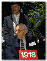 Joseph Goldstein '18 of Brookline, Massachusetts, at 101, was the senior alumnus on hand on 
Commencement afternoon.