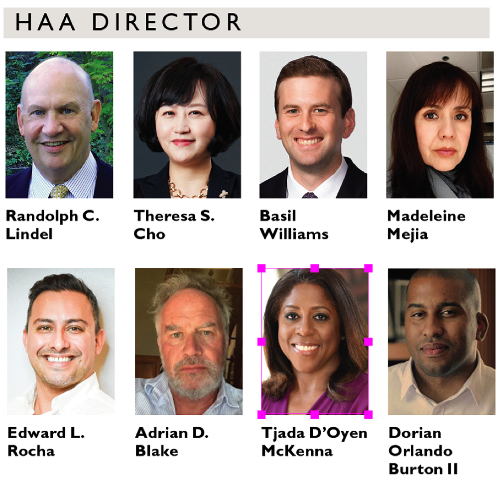 Photographs of the 8 candidates for HAA Directors