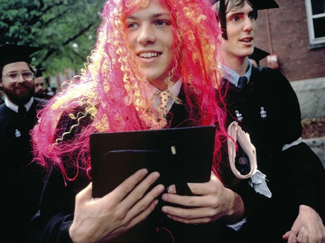 Photograph by Jim Harrison Olympic swimmer David Berkoff ’88, of Huntingdon, Pennsylvania, in his merman wig