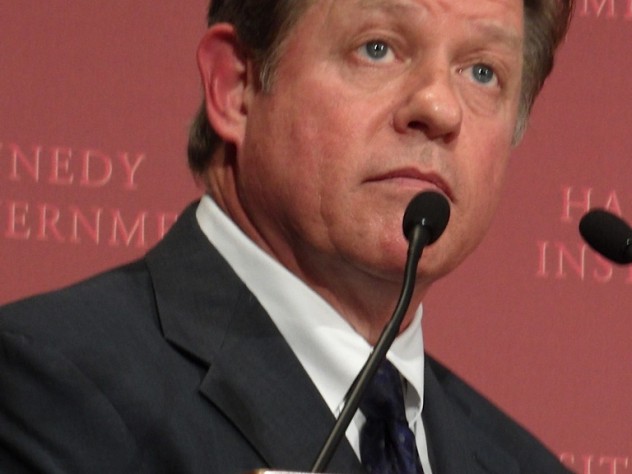 Photograph by Harvard Magazine/JS Comedian Jimmy Tingle, M.P.A. ’10, added levity to the Harvard Kennedy School's concurrent 75th anniversary celebration.