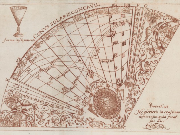 Image courtesy of Department of Digital Imaging and Visual Resources, Harvard Art Museums © 2011 President and Fellows of Harvard College Georg Brentel the Younger, from <i>Pamphlet describing the construction and function of a conical sundial,</i> Lauingen: Jacob Winter, 1615. Pamphlet with engravings and woodcuts.