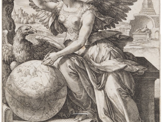 Department of Digital Imaging and Visual Resources, Harvard Art Museums, © 2011 President and Fellows of Harvard College Jan Sadeler I, after Maarten de Vos,<i> Astronomy,</i> from the series <i>The Seven Liberal Arts,</i> after 1575. Engraving