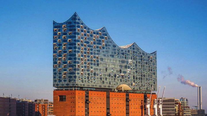 Design at water’s edge: photograph of the multipurpose Elbphilharmonie, on the River Elbe, Hamburg (2016)