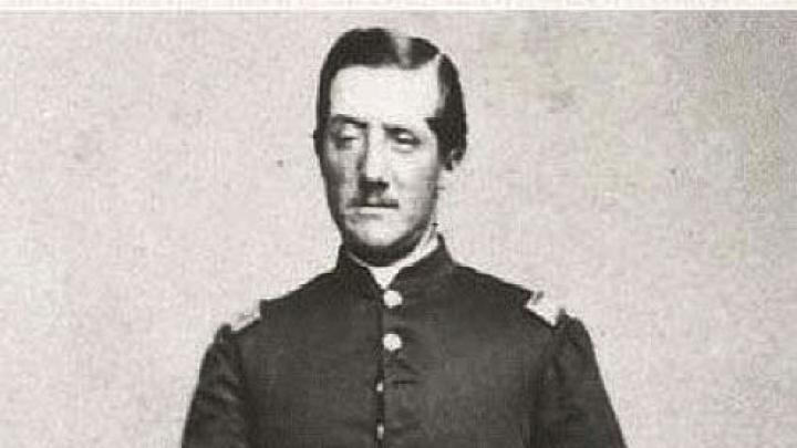 Historic photograph of Charles Follen Cabot, Civil War soldier, standing, in uniform