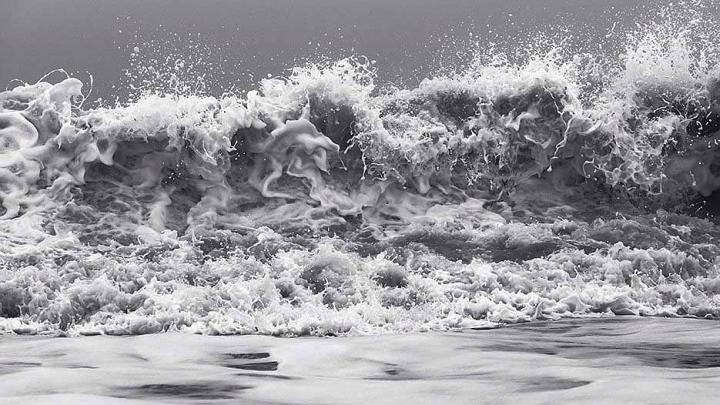 Dramatic photograph of volatile hurricane waves, by artist Clifford Ross 