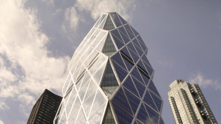 The Hearst Tower, New York City, 2007, incorporates an adaptive reuse of the original historic Hearst building.