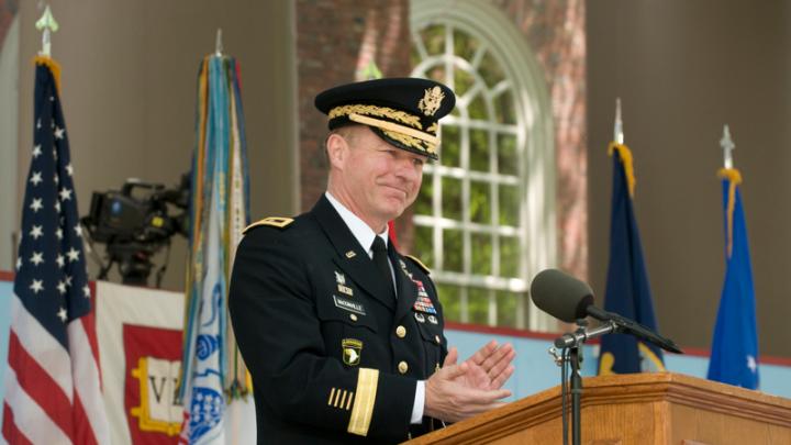 Major General James McConville was the keynote speaker at the ROTC ceremony.