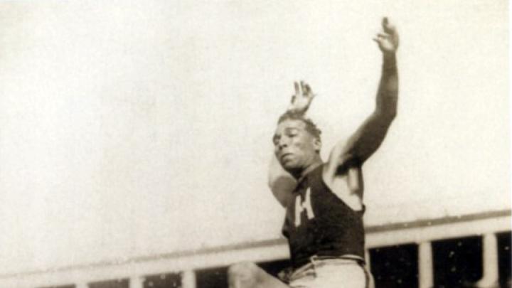 Edward O. “Ned” Gourdin set the world record in the long jump at Harvard Stadium in 1921. His leap of 25 feet 3 inches stood as the Harvard record for 93 years.