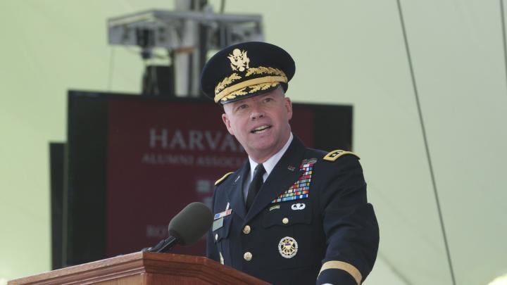 General David G. Perkins urged the new officers to learn from those they are leading.