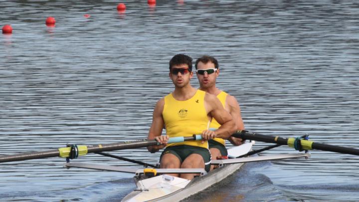 Brodi Buckland (foreground) in the stroke seat