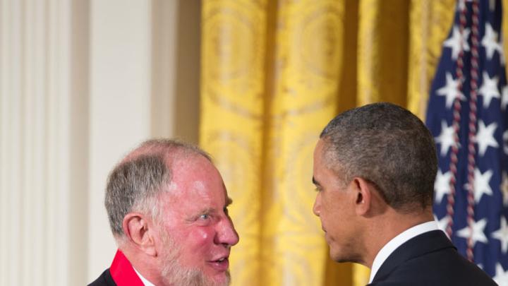 President Barack Obama presents the National Humanities Medal to Robert Putnam.