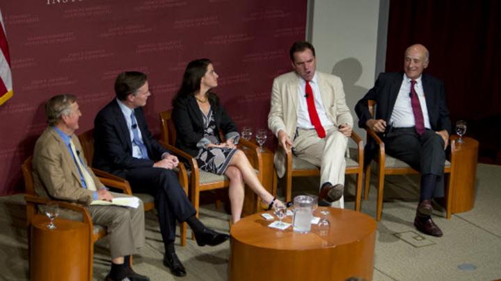 A panel of faculty specialists—including Oman professor of international relations R. Nicholas Burns, Tisch professor of history Niall Ferguson, Distinguished Service Professor and former dean Joseph S. Nye Jr., and international security program fellow Marisa L. Porges—discussed President Barack Obama’s proposal to take military action in Syria following that government’s use of chemical weapons to kill hundreds of civilians.