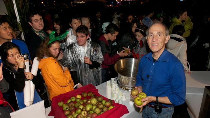 Eric Chivian, director of the Center for Health and the Global Environment at Harvard Medical School, supplied heirloom apples from his orchard in central Massachusetts, including the Roxbury Russet, a variety that Chivian believes was once grown in Harvard Yard.