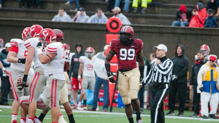 Skipping exultantly after throwing Cornell quarterback Jake Jatis for a seven-yard loss, Zack Hodges had reason to party: No. 99 had just broken the Crimson career record for sacks.
