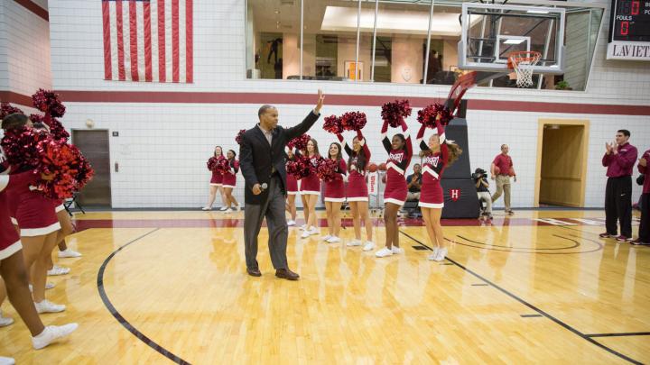 Tommy Amaker, the Stemberg head coach of men's basketball, looks to lead a young squad to its sixth consecutive conference championship.