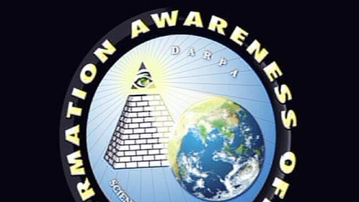 The logo of DARPA's Information Awareness Office "captures the idea that observation is power," says Yochai Benkler.