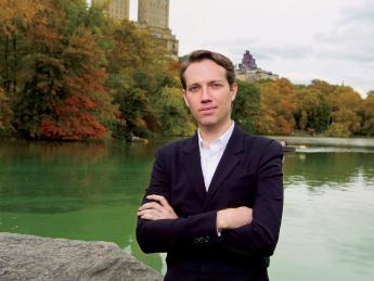 Anthony Acciavatti beside the lake in Central Park, a body of water closer to home
