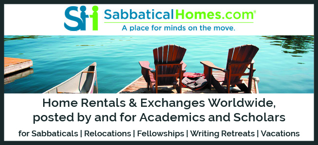 Two adirondack chairs on a boat dock on a lake. SabbaticalHomes.com. A place for minds on the move. Home rentals and exchanges worldwide, posted by and for academics and scholars.