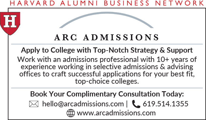 ARC Admissions. Apply to college with top-notch strategy and support. Work with an admissions professional with 10+ years of experience working in selective admissions & advising offices to craft successful applications for your best fit, top-college choices.