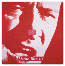 The work of contemporary artist Barbara Kruger is featured in 
