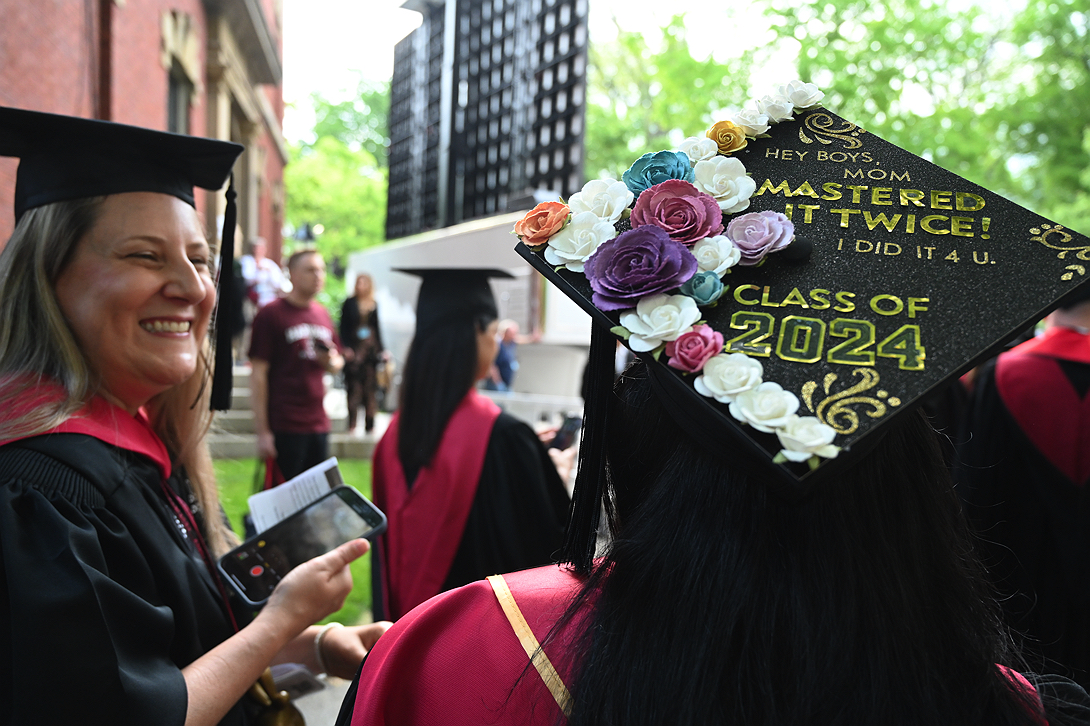 Woman with decorated mortar board 