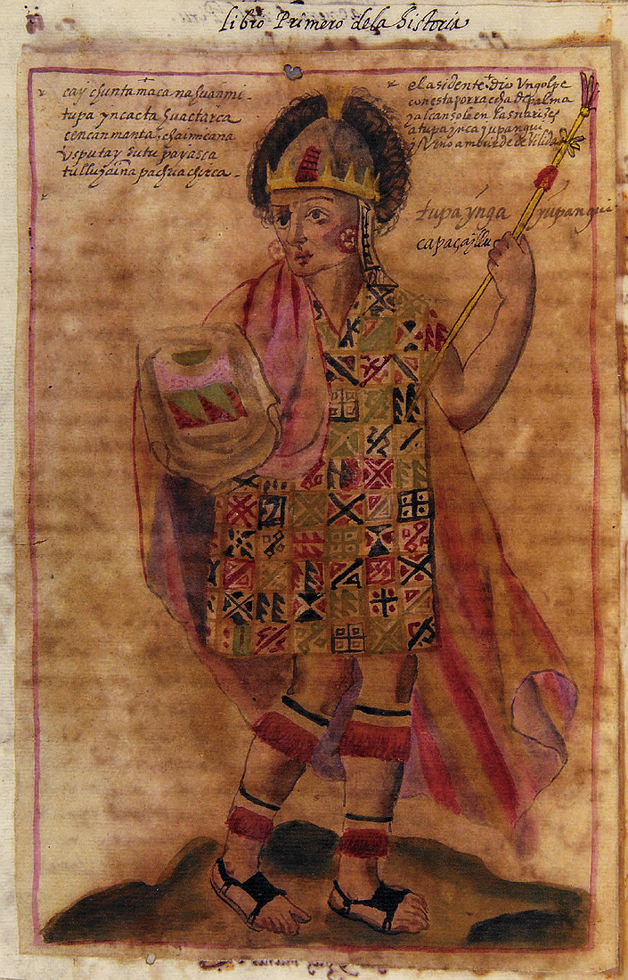 Illustration of Tupac Inca Yupanqui (an Inca emperor) c. 1590, by an unknown artist