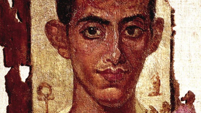 Painted portrait of a man from a Hellenistic coffin found in Egypt