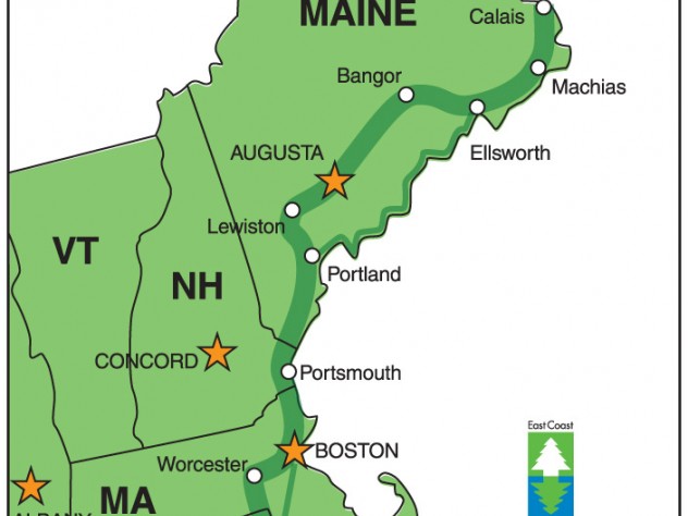 map of new england coast Three New England Trips On The East Coast Greenway Harvard Magazine map of new england coast