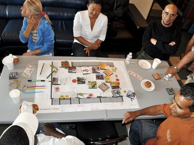 Photograph by Iwan Baan Current Skid Row Housing Trust residents participate in design workshops for future projects.