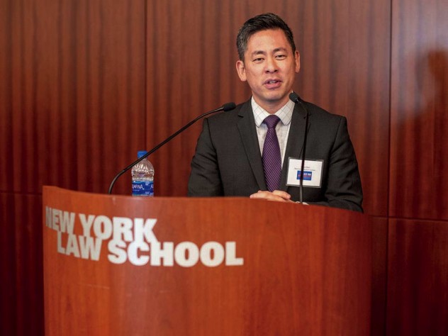 Photograph of Steven Choi advocating funding for 2020 census count
