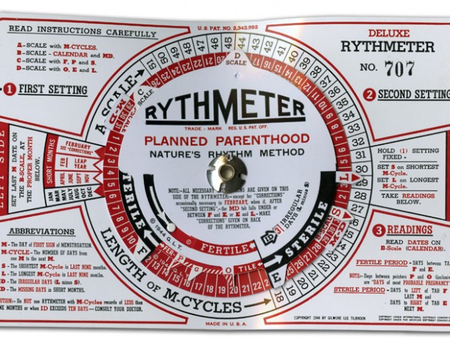 Courtesy of the Harvard Medical Library in the Francis A. Countway Library of Medicine The Rythmeter, circa 1944, came with a more complicated set of instructions than the earlier “scientific prediction dial” (see next image), reflecting increasingly precise knowledge of human reproduction—knowledge that Rock played no small part in advancing.