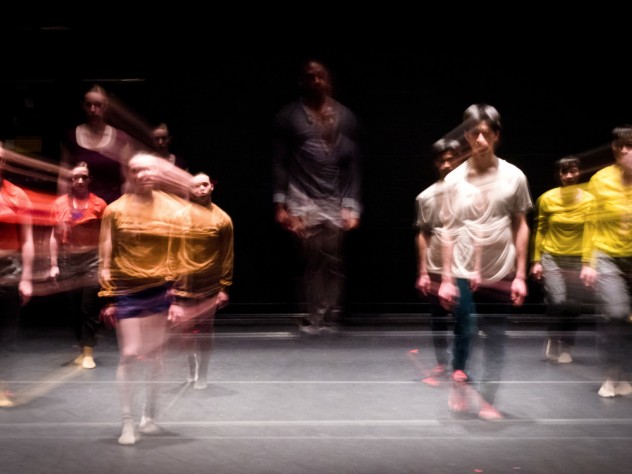 Photograph by Liza Voll Harvard students perform <i>The Sum of Missing Parts</i> by Dance Program artist-in-residence Christopher Roman.