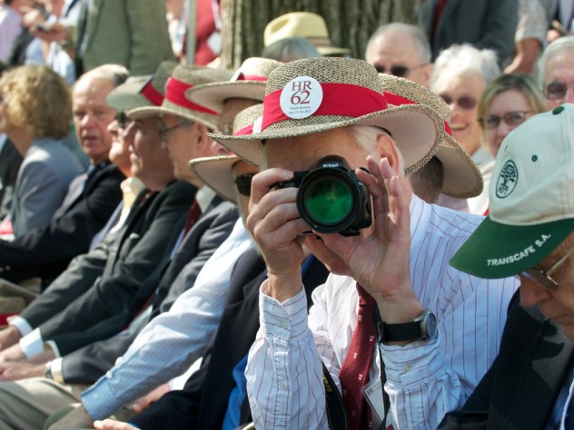 Photograph by Jim Harrison Harvard and Radcliffe College 50th reunioners take in the Commencement scene. With the camera, Dan Quinn '62