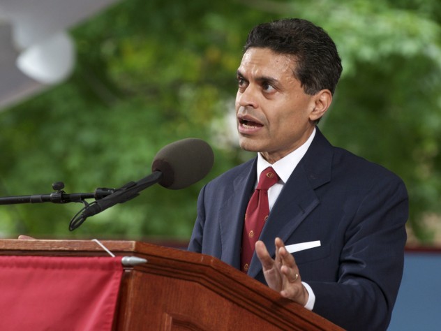 Photograph by Jim Harrison Fareed Zakaria delivers his Commencement afternoon address in Tercentenary Theatre.