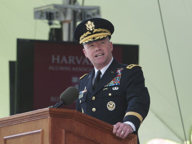 Photograph by Jim Harrison General David G. Perkins urged the new officers to learn from those they are leading.