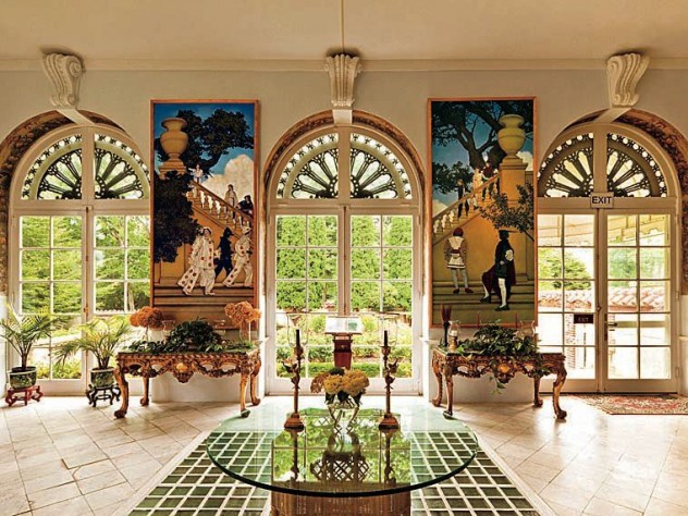 Copyright © 2015 National Museum of American Illustration, Newport, Rhode Island/Photograph courtesy of the Archives of American Illustrators Gallery, New York, New York The Rose Garden loggia features more panels from <i>A Florentine Fete,</i> by Maxfield Parrish.