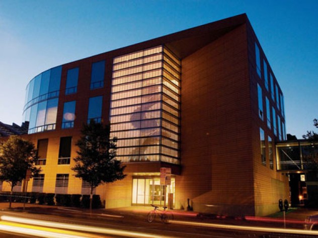 Photograph by Jim Harrison Center for Government and International Studies, Cambridge campus, 2005 (<a href="http://harvardmagazine.com/1999/01/jhj.knafel.html">Read more about the building construction</a>)