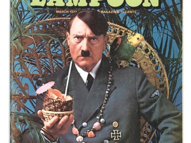 <em>Drunk Stoned Brilliant Dead</em>/Abrams, copyright 2010 The 1972 “Escape!” issue placed Adolf Hitler on a tropical island—with parrot, beads, and a paper-parasol-garnished rum drink.