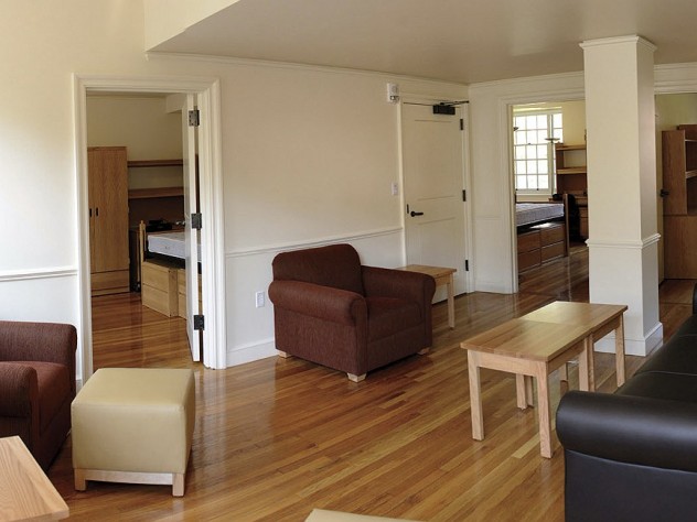 Photograph by Jim Harrison a three-bedroom residential suite with Harvard-supplied furnishings