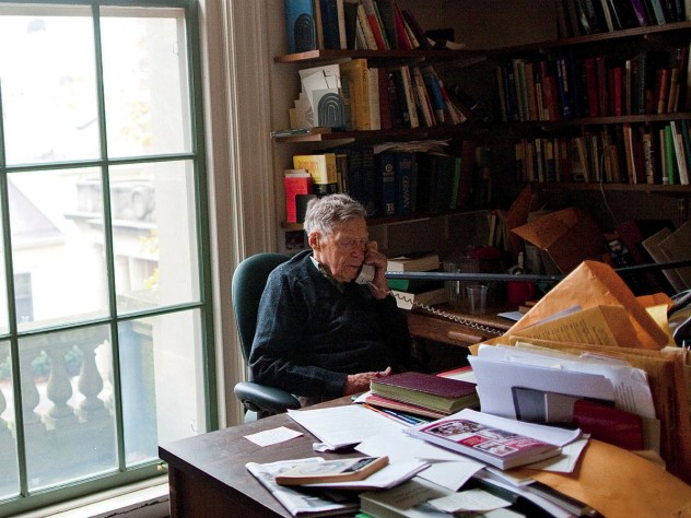 Daniel Aaron in his Harvard office