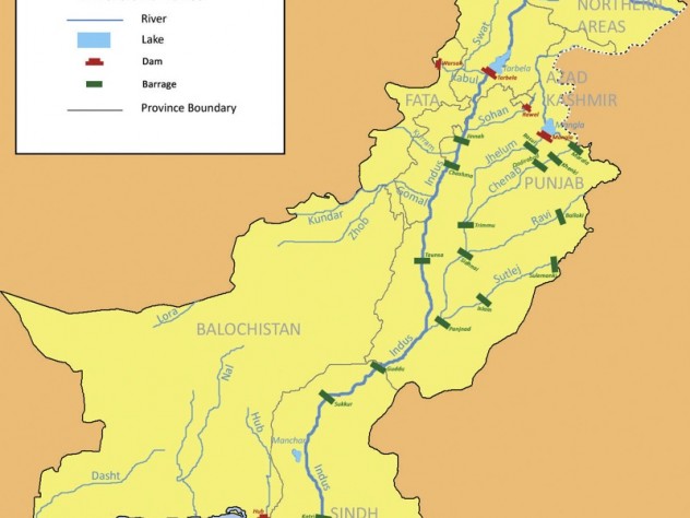 Pakistan has just one major river, the Indus, on which there is just one dam, Tarbela, in the northern part of the country.