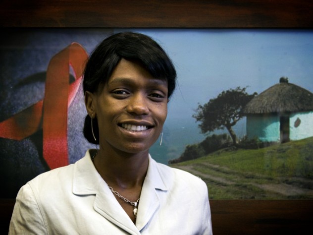 Photograph by Nadine Hutton Thabethe, once so ill she was unable to walk, is now on antiretroviral therapy. Strong and energetic again, she can help other people living with HIV.