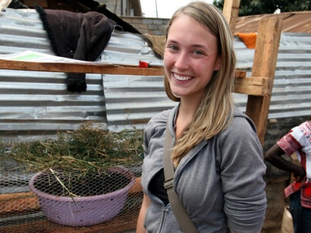 Photograph by Tugela Ridley In Nairobi’s Kibera slum last August, Elizabeth Nowak ’10 worked with residents to build prototypes of VertiGrow, a vertical planter she designed with classmates in a Harvard course.
