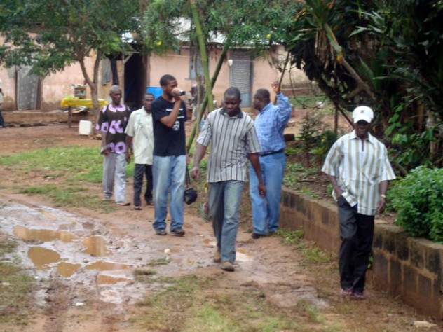 Courtesy of Sangu Delle Walking with Agyementi village leaders, Sangu Delle ’10 scouts out the village in 2008 in preparation for installing a borehole there. His project, an alternative thesis for the African studies concentration, has brought clean water to a population of 2,000 that previously used a water source designed for 300.