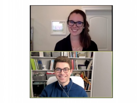 Headshot portraits of Harvard Law School students Anna Vande Velde and William Roberts