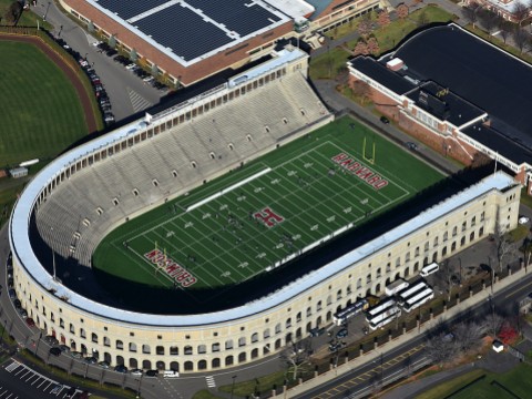 Aerial photograph of Harvard Stadium
