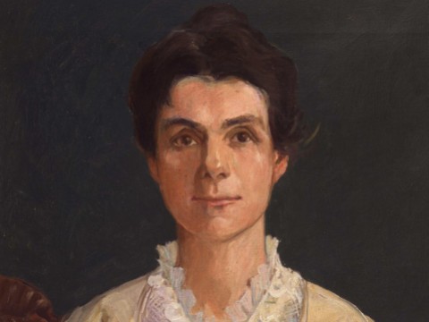 Painted portrait of Adella Hunt Logan
