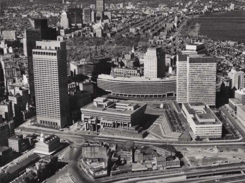 Photograph of redeveloped Boston Government Center, 1971