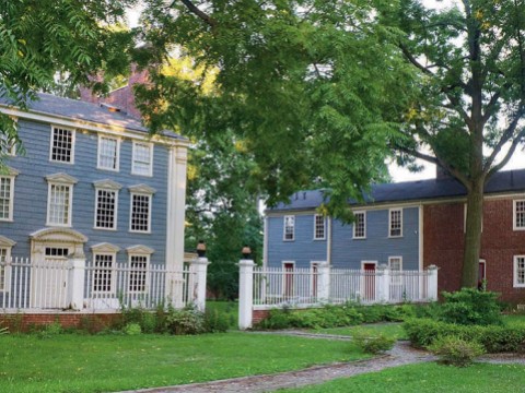 View of the Royall House and the slave quarters.